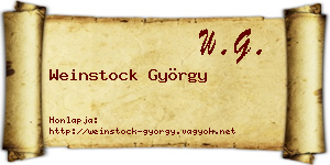 Weinstock György névjegykártya